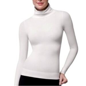 NWT SPANX White Classic Chic Turtleneck Long Sleeve
